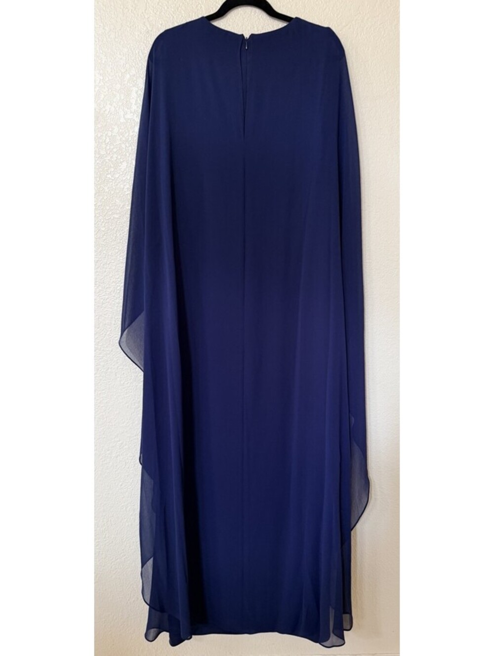 New Lauren Ralph Lauren Lavati Capelet Gown In Navy Blue Size 8 $265 - Picture 8 of 12